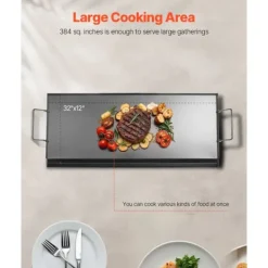 32x14 Flat Top Grill, Universal BBQ Grillpande i Kulstål, Køkkengrej New